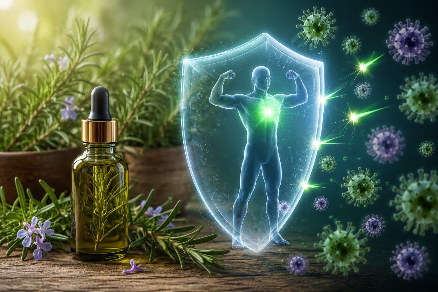نقش عصاره رزماری در مقابله با ویروس‌ ها و تقویت ایمنی بدن
