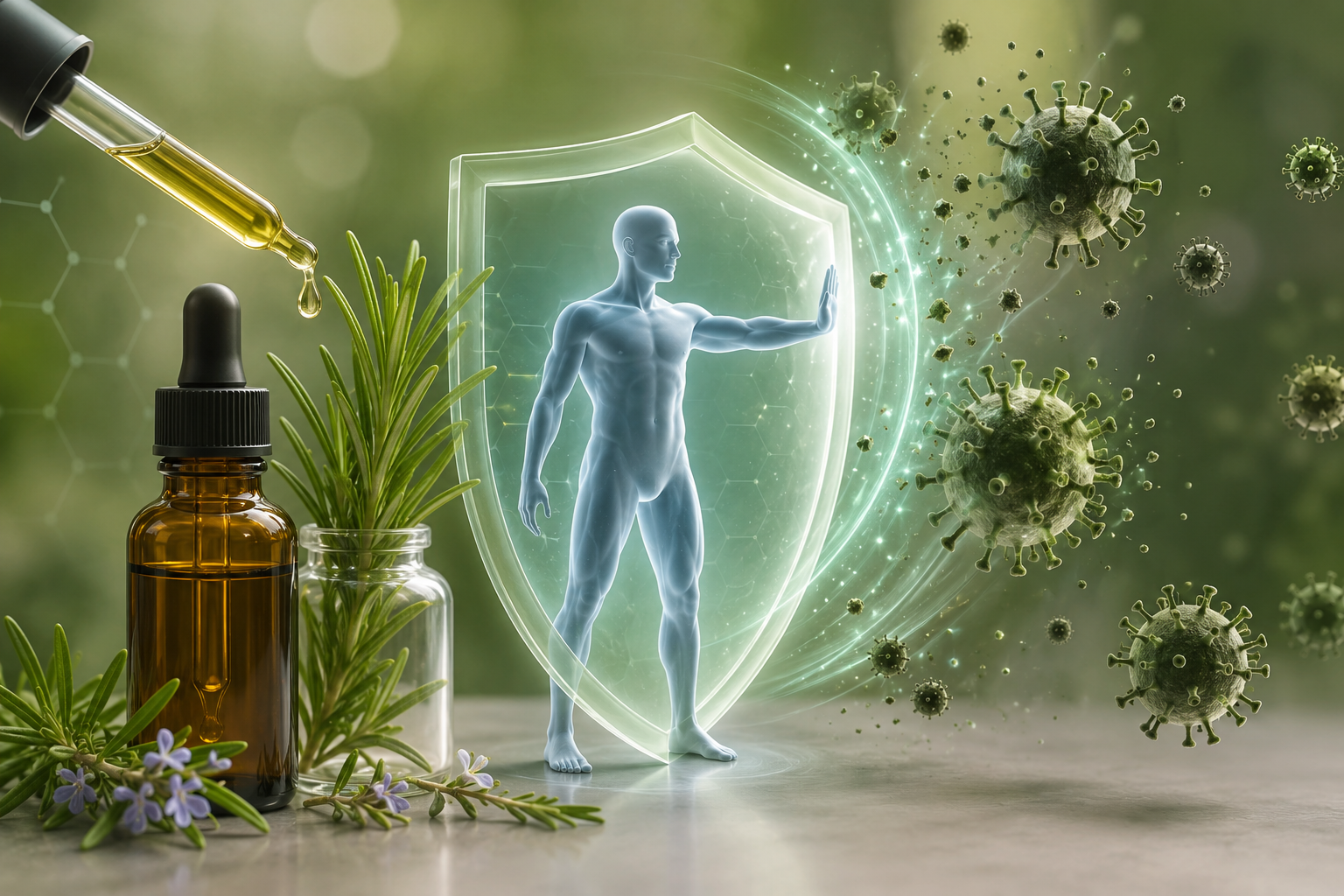 نقش عصاره رزماری در مقابله با ویروس‌ ها و تقویت ایمنی بدن
