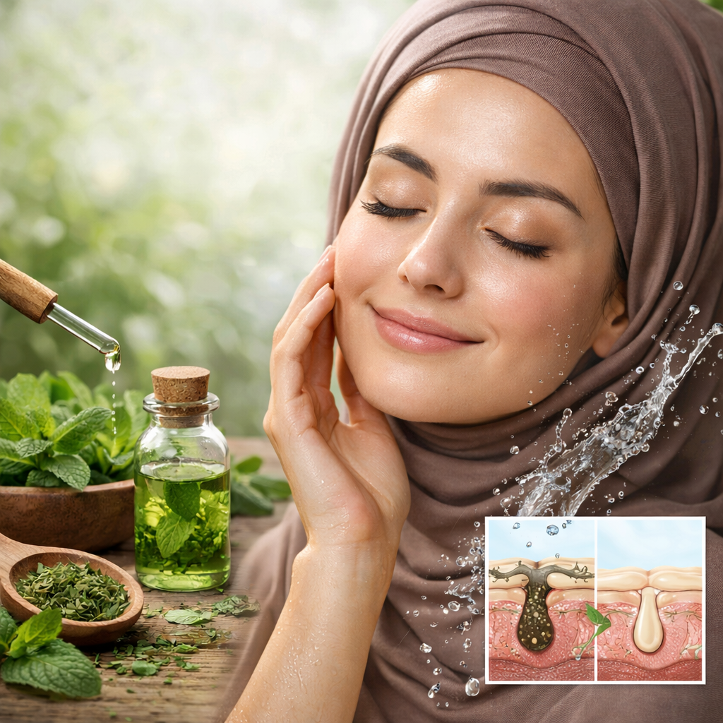 راز پوستی شفاف| نقش عصاره پونه در پاکسازی منافذ پوست